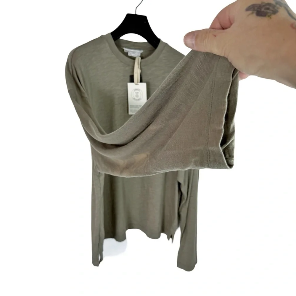 NWT URBAN RENEWAL x UO Olive Green Long Sleeve T-shirt Faded Bleached Arm M